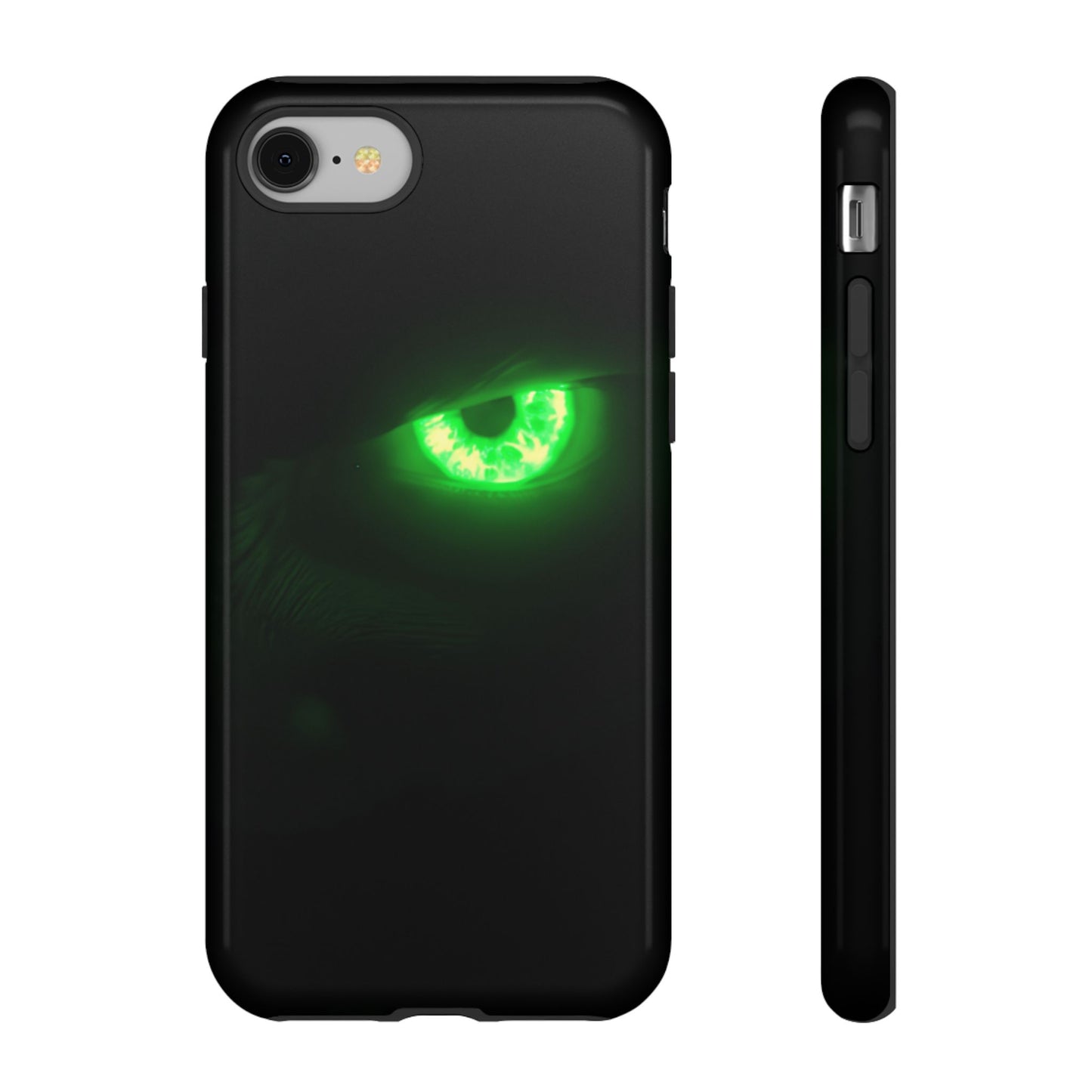 Protective Phone Case – Neon Green Monster Eyes