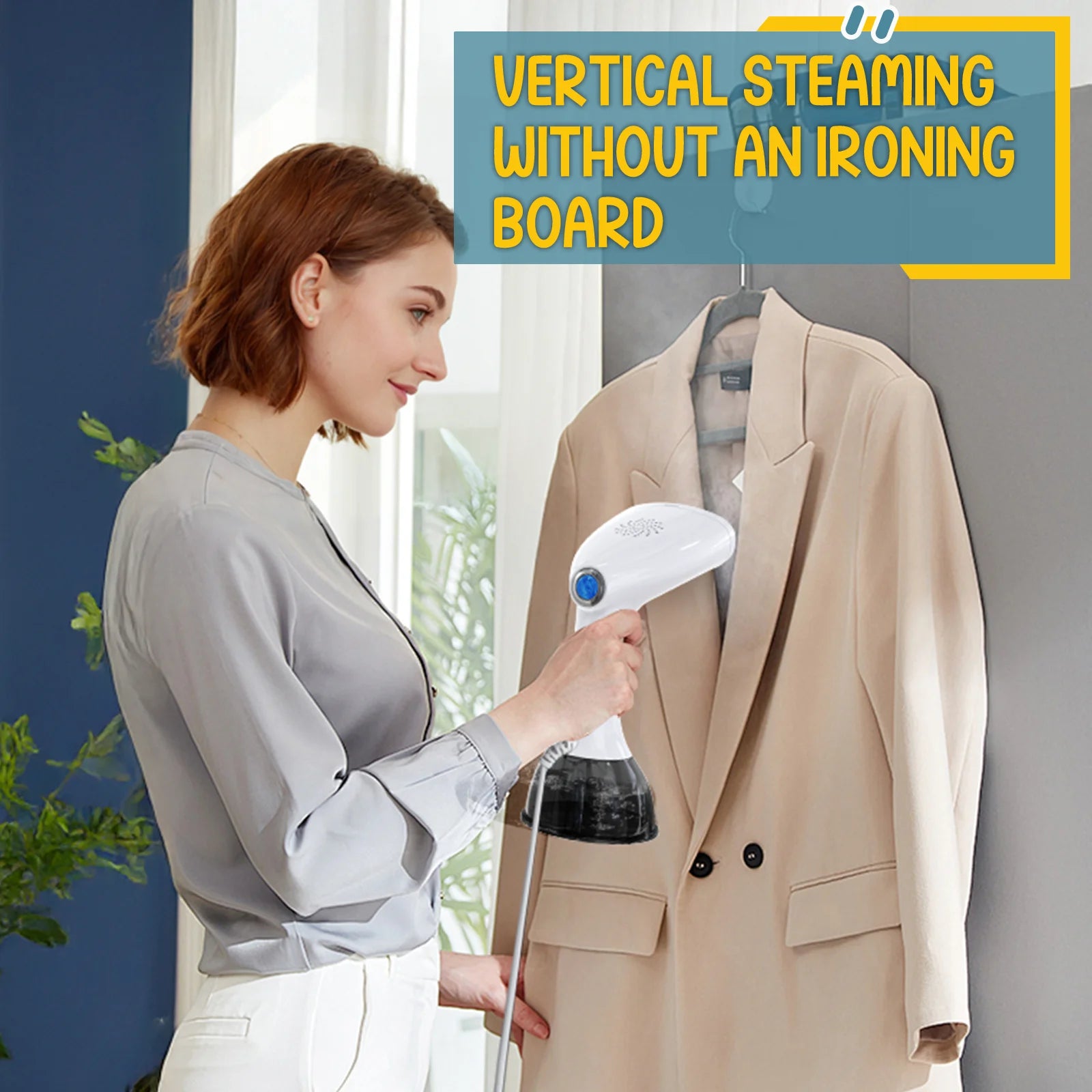 Steamer for Clothes, 1350W Portable Handheld Garment Steamer, 400Ml Water Tank, White/Black