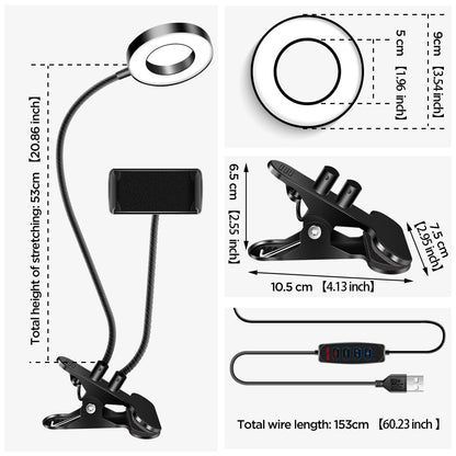 Selfie Ring Light with Cell Phone Holder Stand for Live Stream/Makeup LED Camera