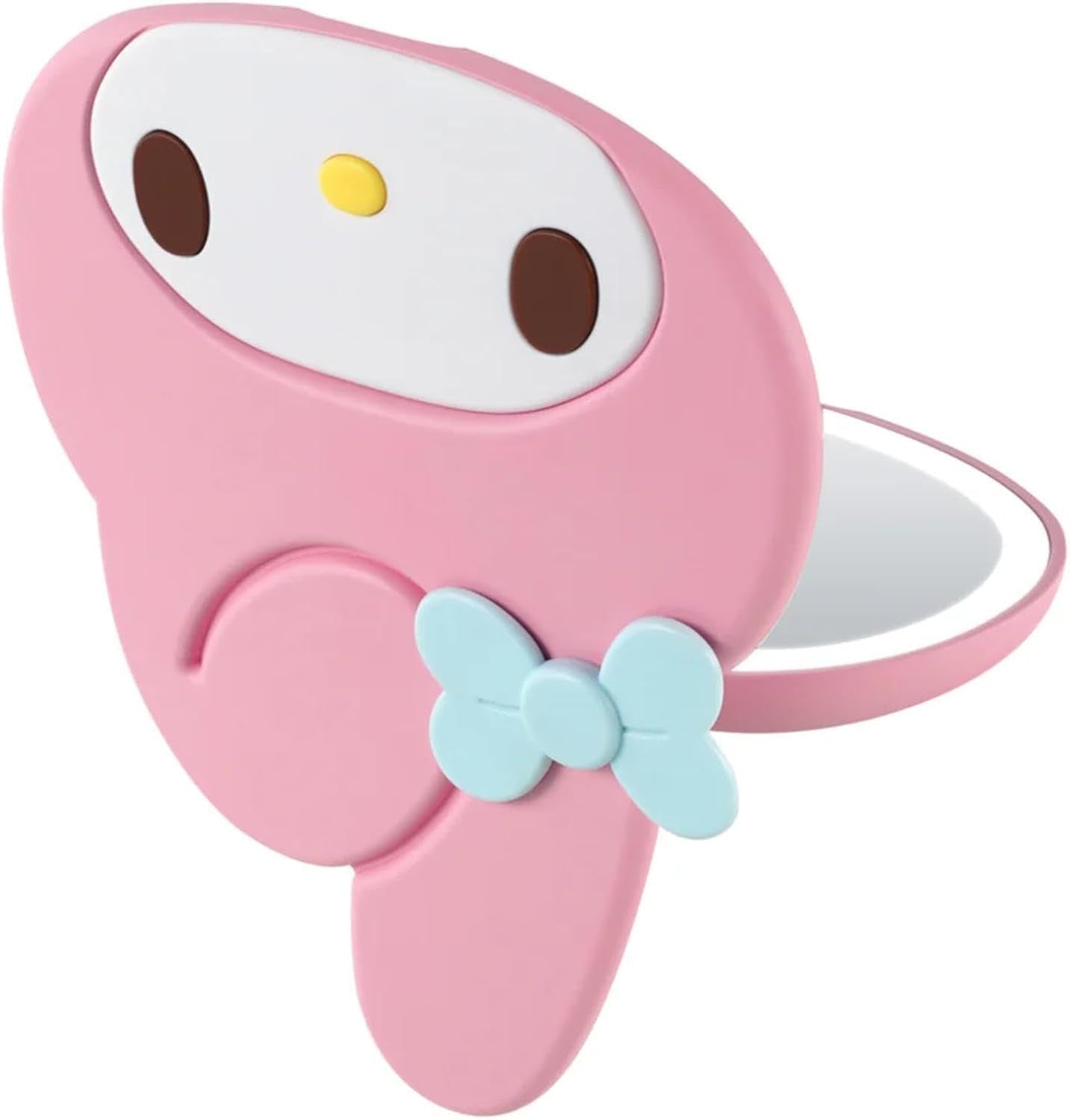 Impressions Vanity My Melody LED Compact Mirror for Purse, Travel Lighted Makeup Mirror with 3X Magnification, Adjustable Brightness, Soft Touch Sensor Button, and My Melody Figural Shaped Design