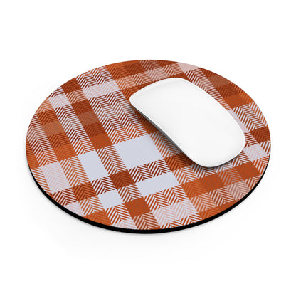 Round Mouse Pad – Spiced Plaid