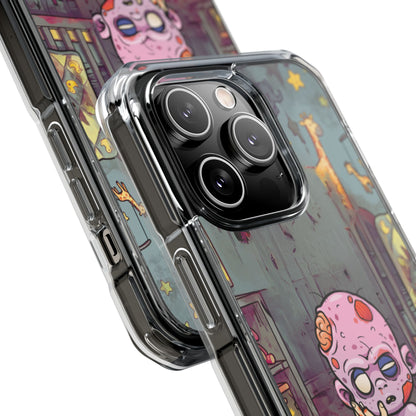 Clear Magnetic Phone Case — Cute Creepy Zombie Baby Design