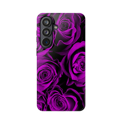 Impact-Resistant Phone Case – Amethyst Roses
