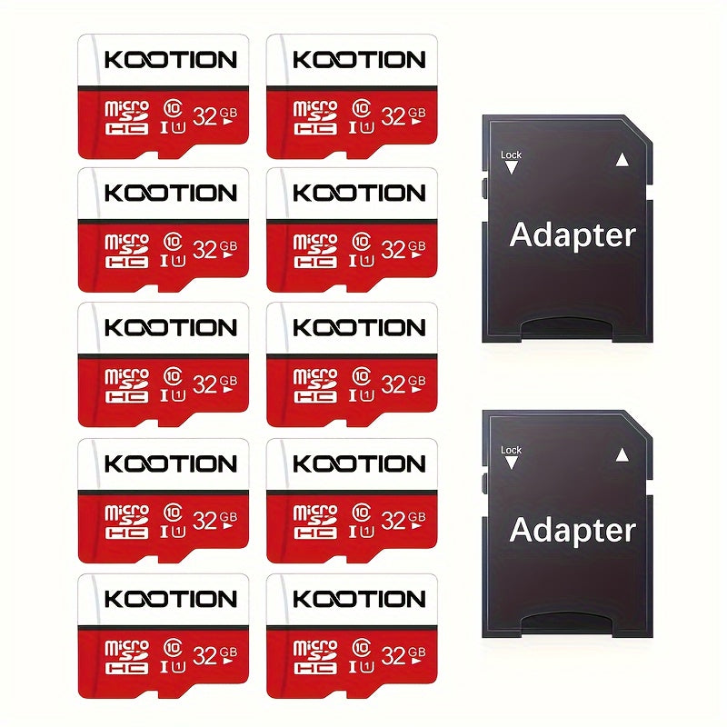 KOOTION High-Speed TF microSD Card Multi-Pack – UHS-I U1 C10 Memory Cards with SD Adapter, Full HD 1080P Recording, Up to 90MB/s Read, For Phones, Cameras, Drones & Dash Cams