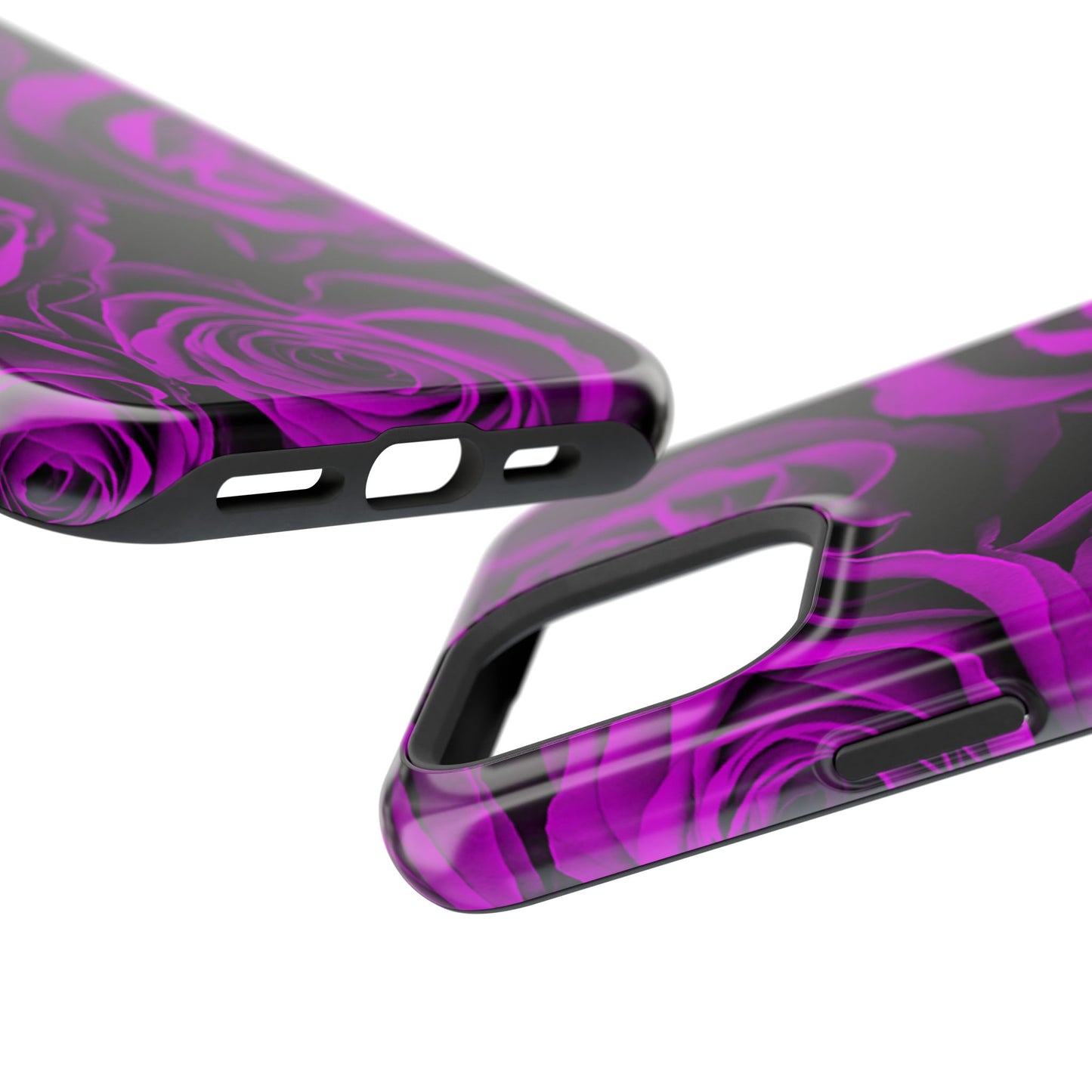 Impact-Resistant Phone Case – Amethyst Roses
