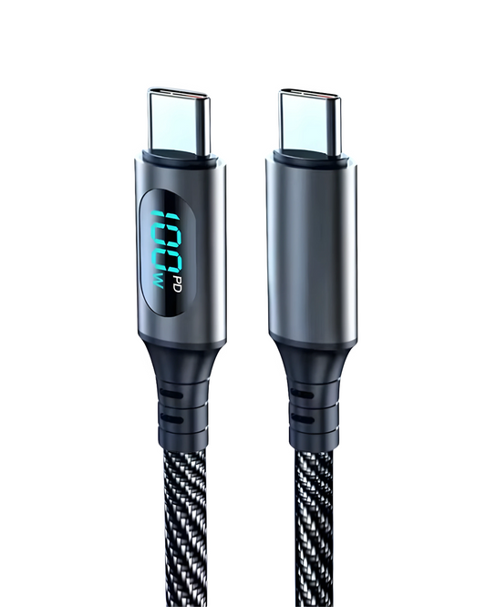120W USB-A to Type-C Fast Charging Cable - Real-Time Digital Display for Android Devices