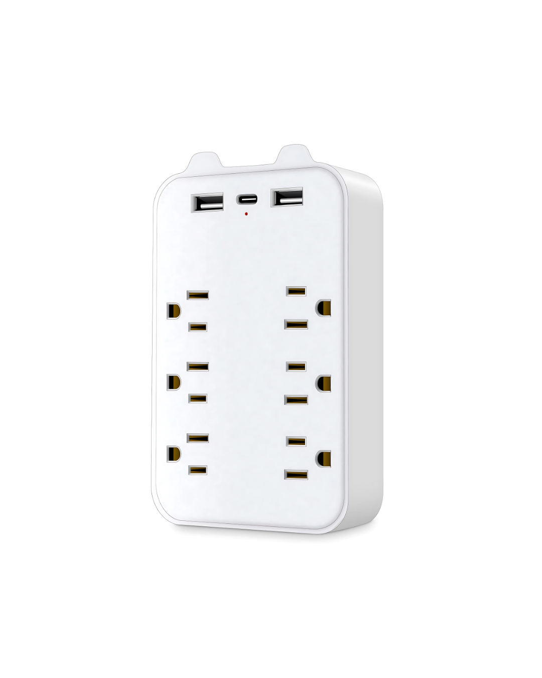 6-Outlet Surge Protector Wall Adapter - Multi-Outlet Extender with 2 USB & 1 USB-C Fast Charging