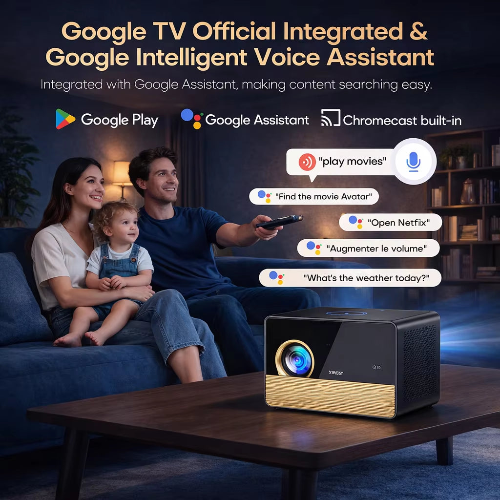 2026 X06 50000Lumens Daylight Projector Full HD 1080P Laser TOF Focus Projector BT5.4 Wifi6 UHD Google TV Projector 4K