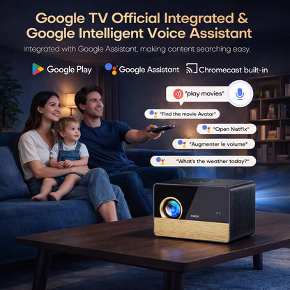 2026 X06 50000Lumens Daylight Projector Full HD 1080P Laser TOF Focus Projector BT5.4 Wifi6 UHD Google TV Projector 4K