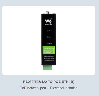 Poe Optional Metal Alloy Industrial Serial Server RS232 RS422 RS485 to RJ45 Ethernet TCP/IP to Serial Server
