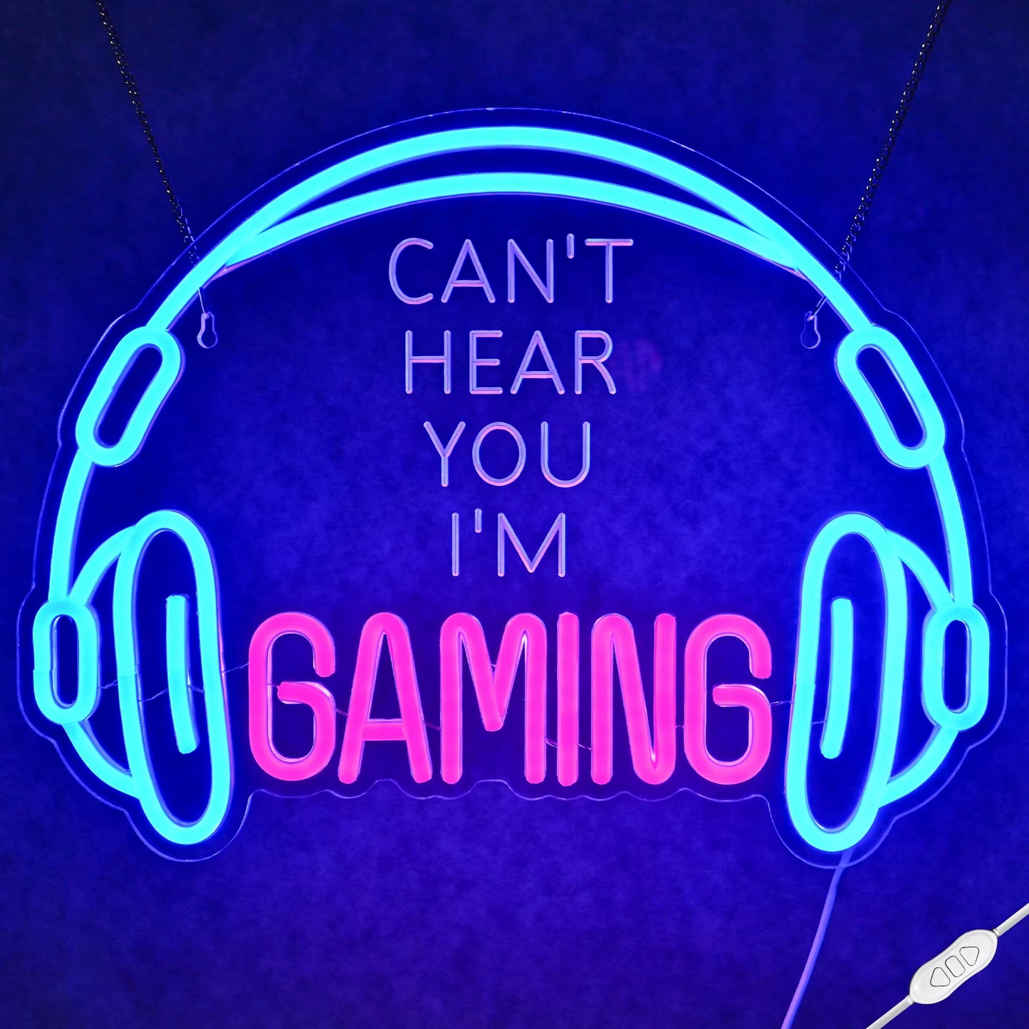 I'M Gaming Neon Signs for Wall Decor Headset LED Lights Game Room Decoration for Home Bedroom Internet Bar Party Gift for Gamer