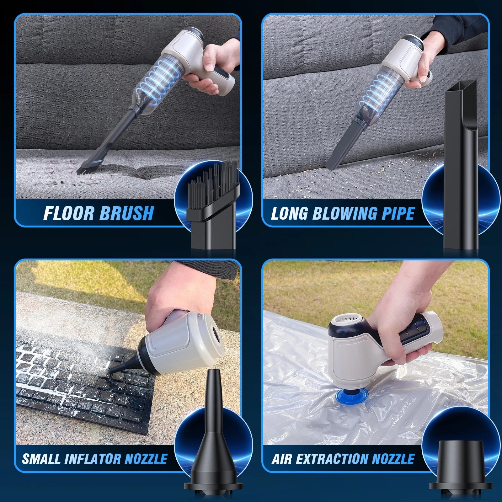 Car Vacuum Cleaner,Cordless 120W/12000PA Powerful Sutions Multi Functional Handheld Vacuum Lightweight for Car,Home