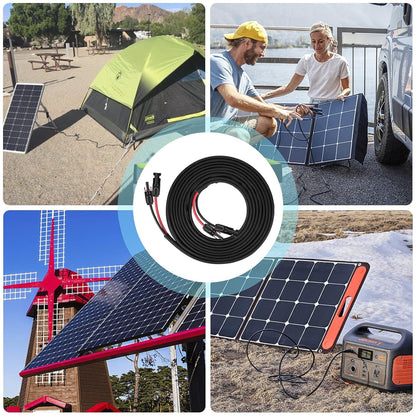 10AWG 30-Foot Solar Extension Cable - Red & Black Solar Connectivity Solution