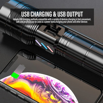 800W LED Flashlights 10000000 LM Powerful 2000Mah Battery Tactical Torch Flash Light USB Rechargeable Lantern with Smart Display