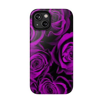 Impact-Resistant Phone Case – Amethyst Roses