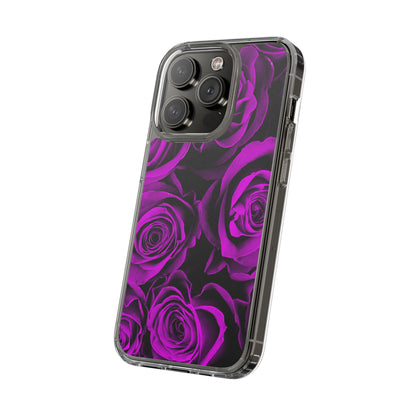 Clear Phone Case – Amethyst Roses