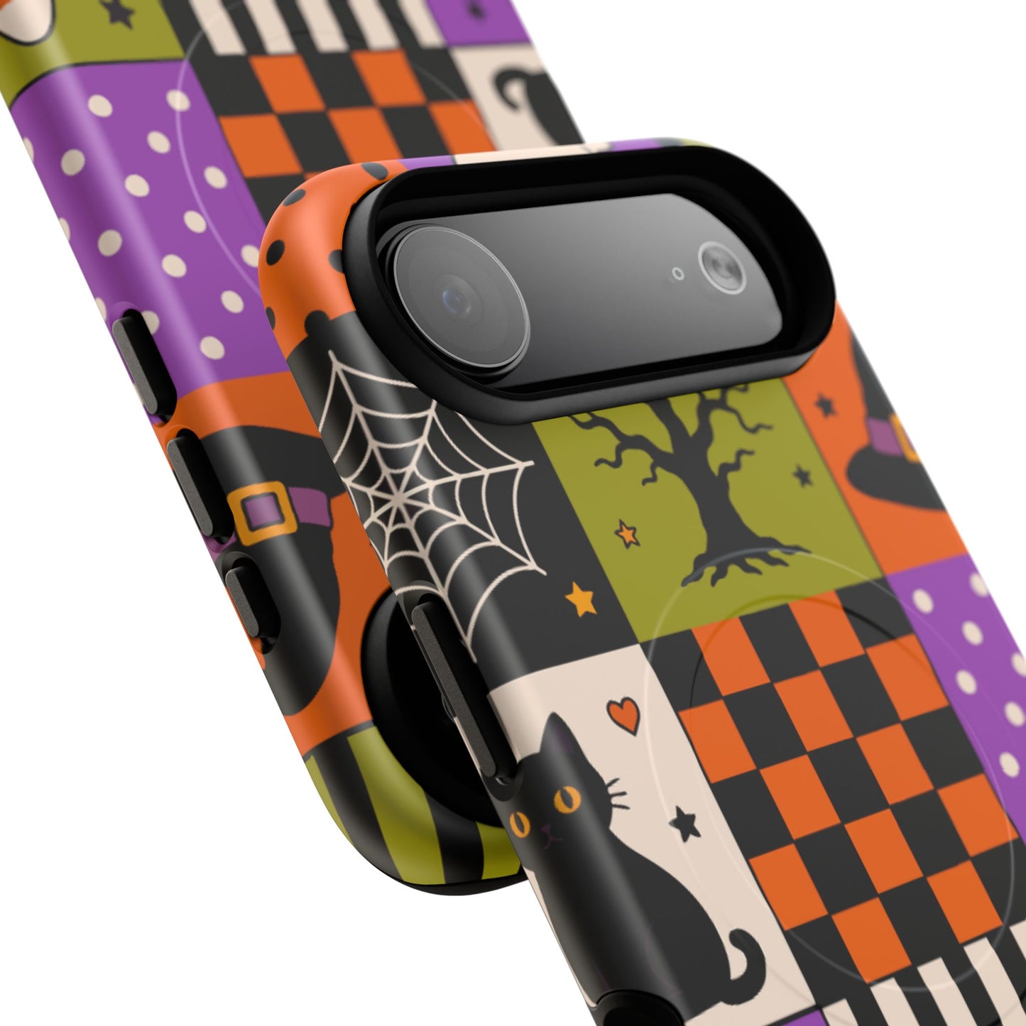 Protective Magnetic Phone Case – Spooky Patchwork
