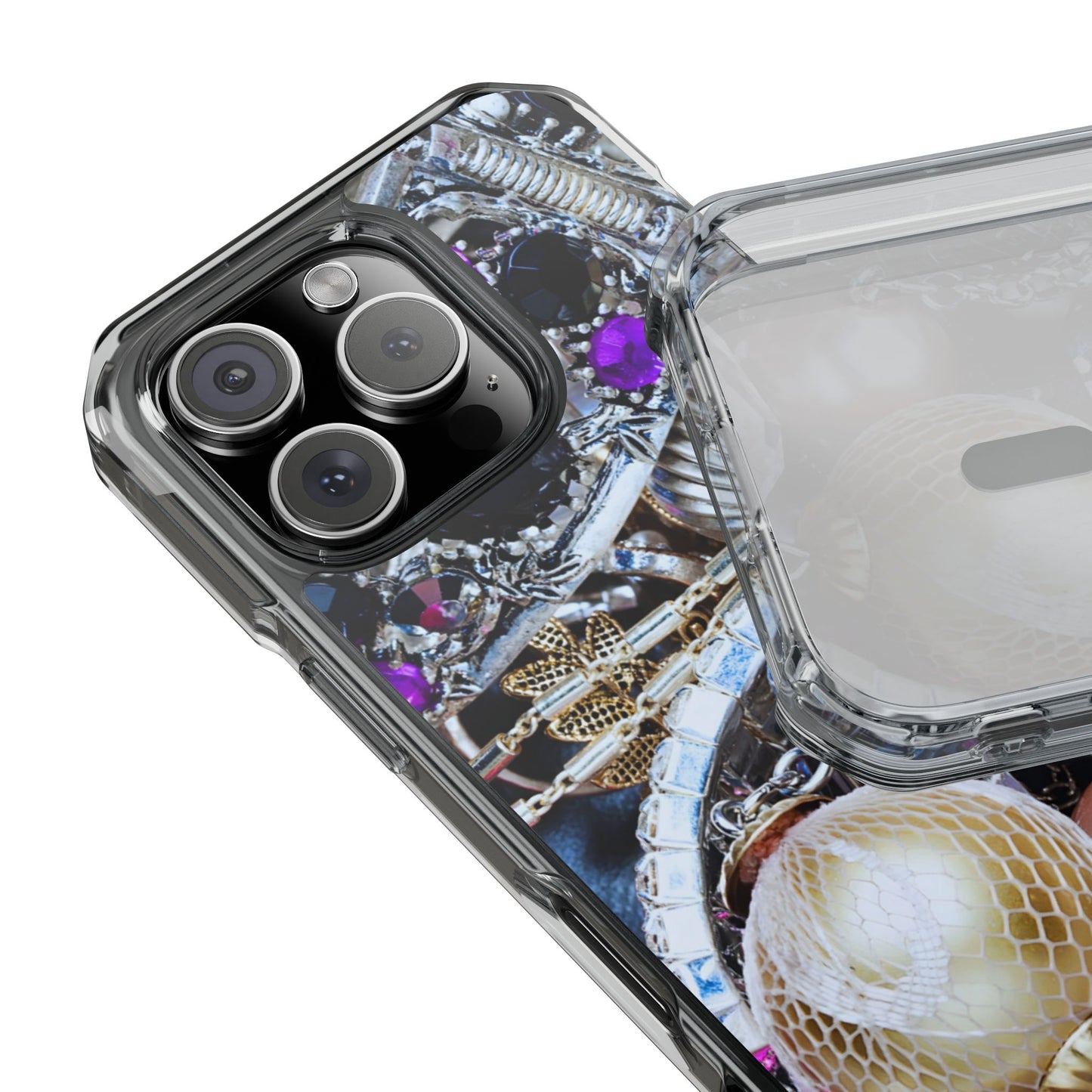 Clear Magnetic Phone Case – Chrome Jewel
