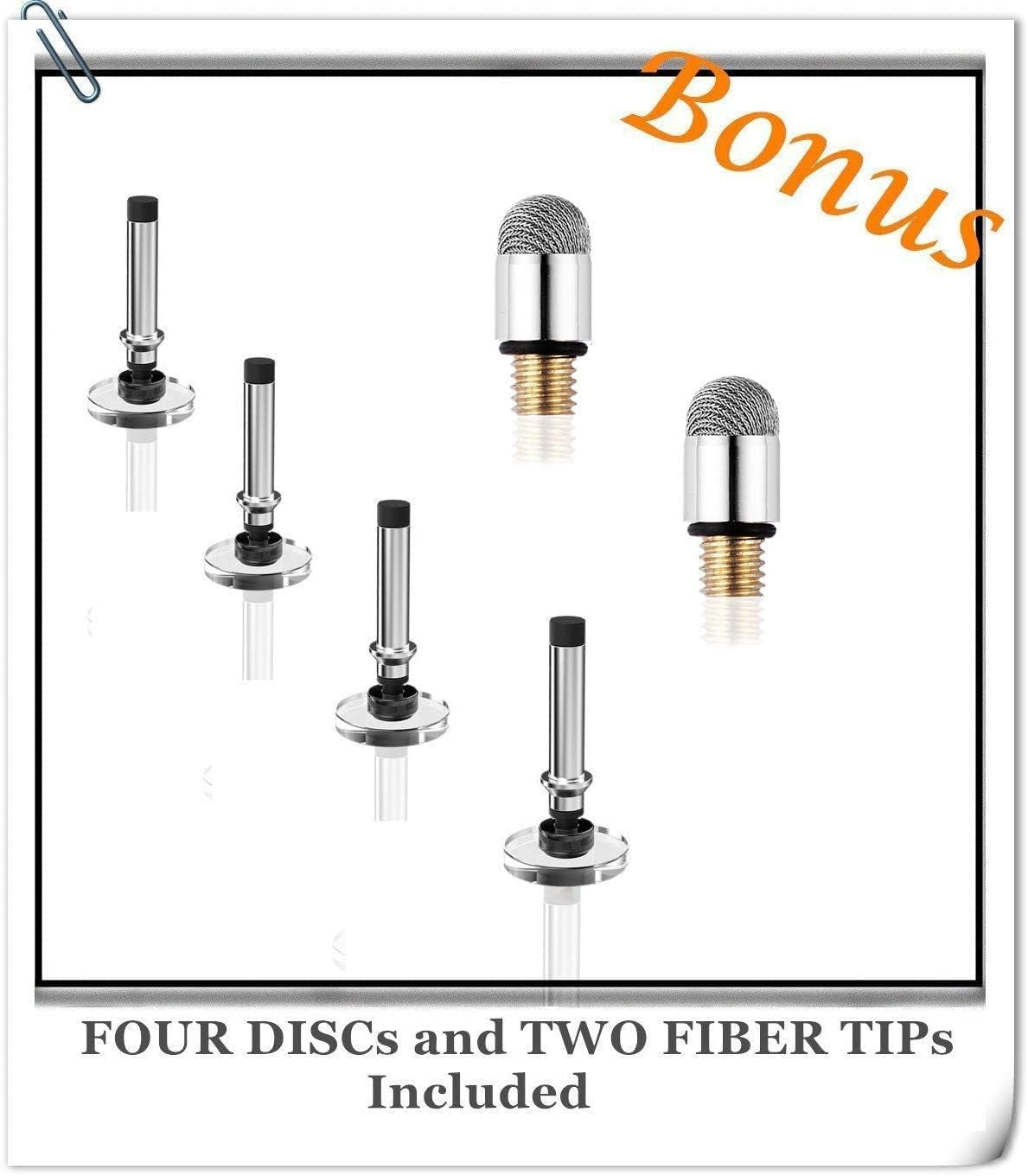 Universal Stylus,[2 in 1 Precision Series] Disc Stylus Touch Screen Pens for All Capacitive Touch Screens Cell Phones, Tablets, Laptops Bundle with 6 Replacement Tips - (2 Pcs, Black/Black)
