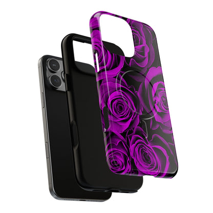 Protective Magnetic Phone Case – Amethyst Roses