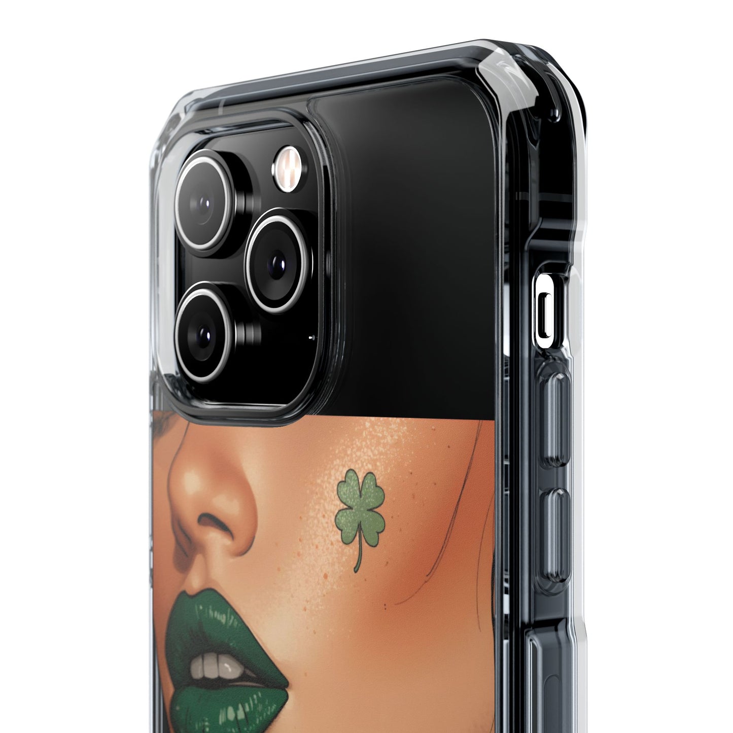 Clear Magnetic Phone Case – Slim Protection with “Kiss Me I’m Irish” Print