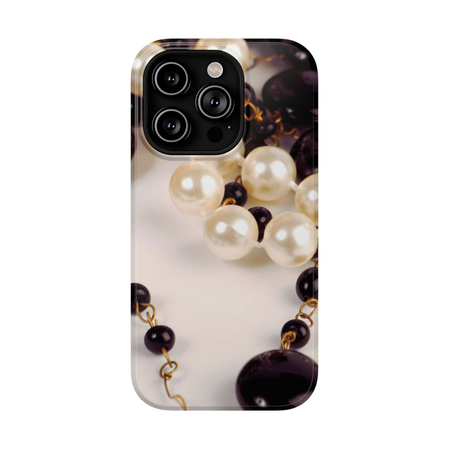 Impact-Resistant Phone Case – Noir Pearl
