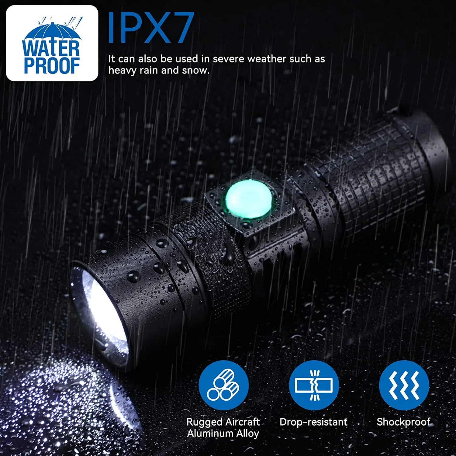 10000 Lumens Rechargeable Flashlights, Powerful Flashlight for Home Hiking Hunting Camping, Zoomable Outdoor LED Handheld Flashlights