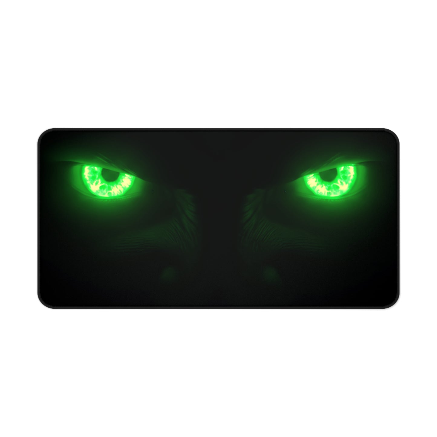 Neoprene Desk Mat – Neon Green Monster Eyes