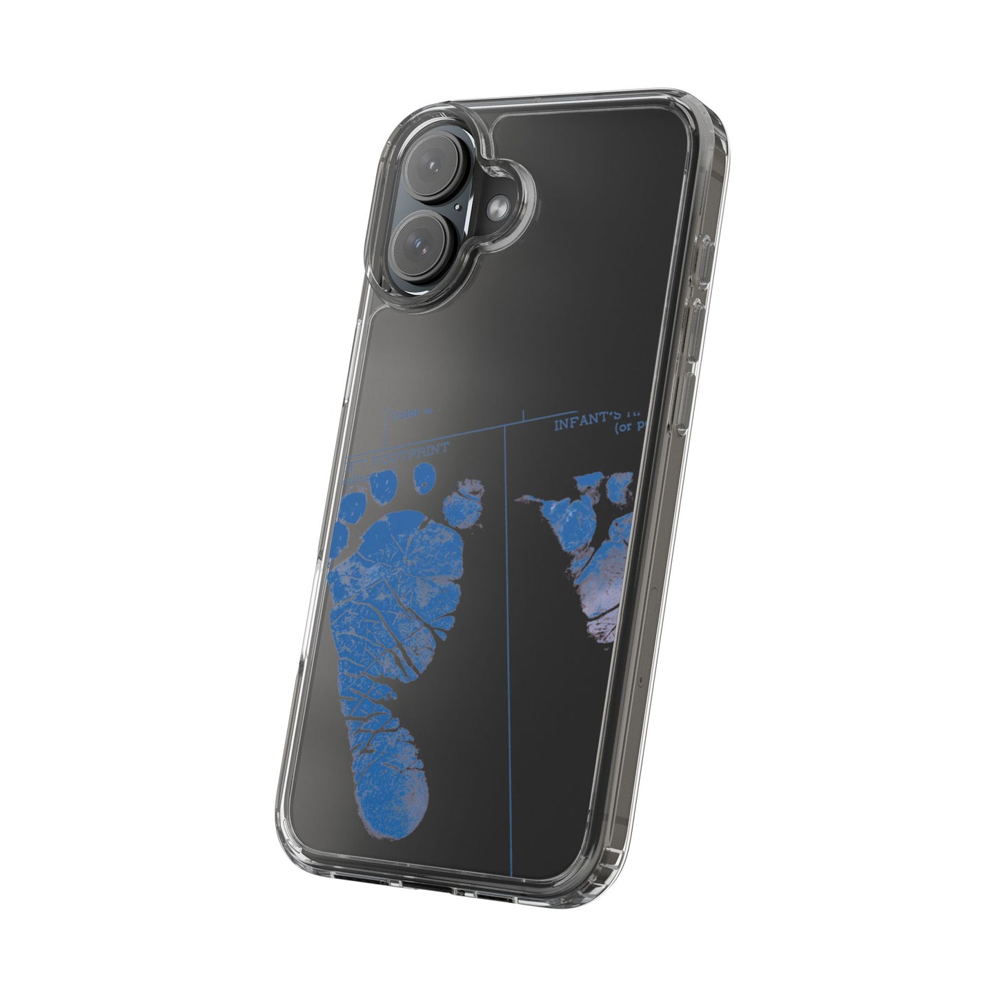 Clear Phone Case – Mom’s Little Blue Footprints