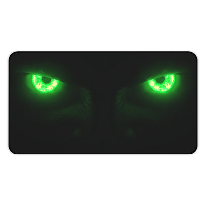 Neoprene Desk Mat – Neon Green Monster Eyes