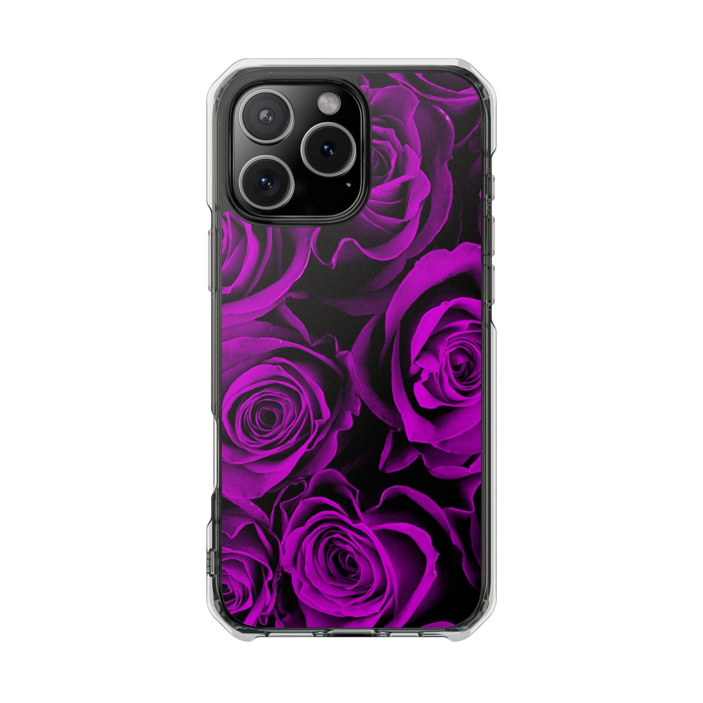 Clear Magnetic Phone Case – Amethyst Roses