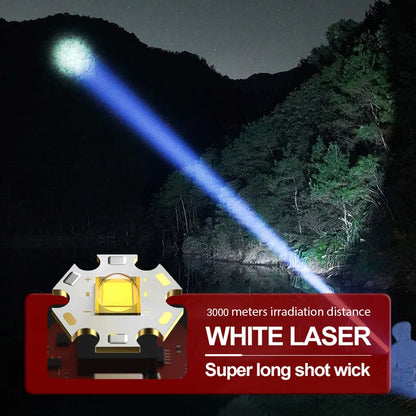 800W LED Flashlights 10000000 LM Powerful 2000Mah Battery Tactical Torch Flash Light USB Rechargeable Lantern with Smart Display