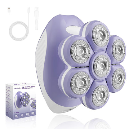 Bartrimber Women’s Electric Shaver – 7D Floating Head, Wet/Dry Waterproof, Cordless Rechargeable