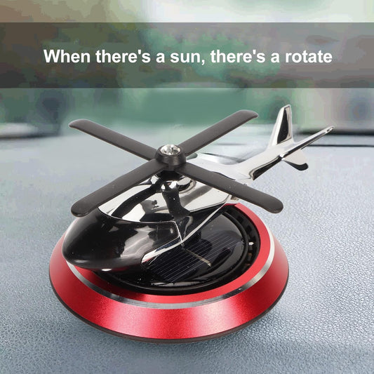 Helicopter Car Air Fresheners Rotating, Solar Car Fresheners Airplane Car Perfume Decoration for Office Bar, Relieve Stress Alloy Car Essential Oil Diffuser for Home (Red)