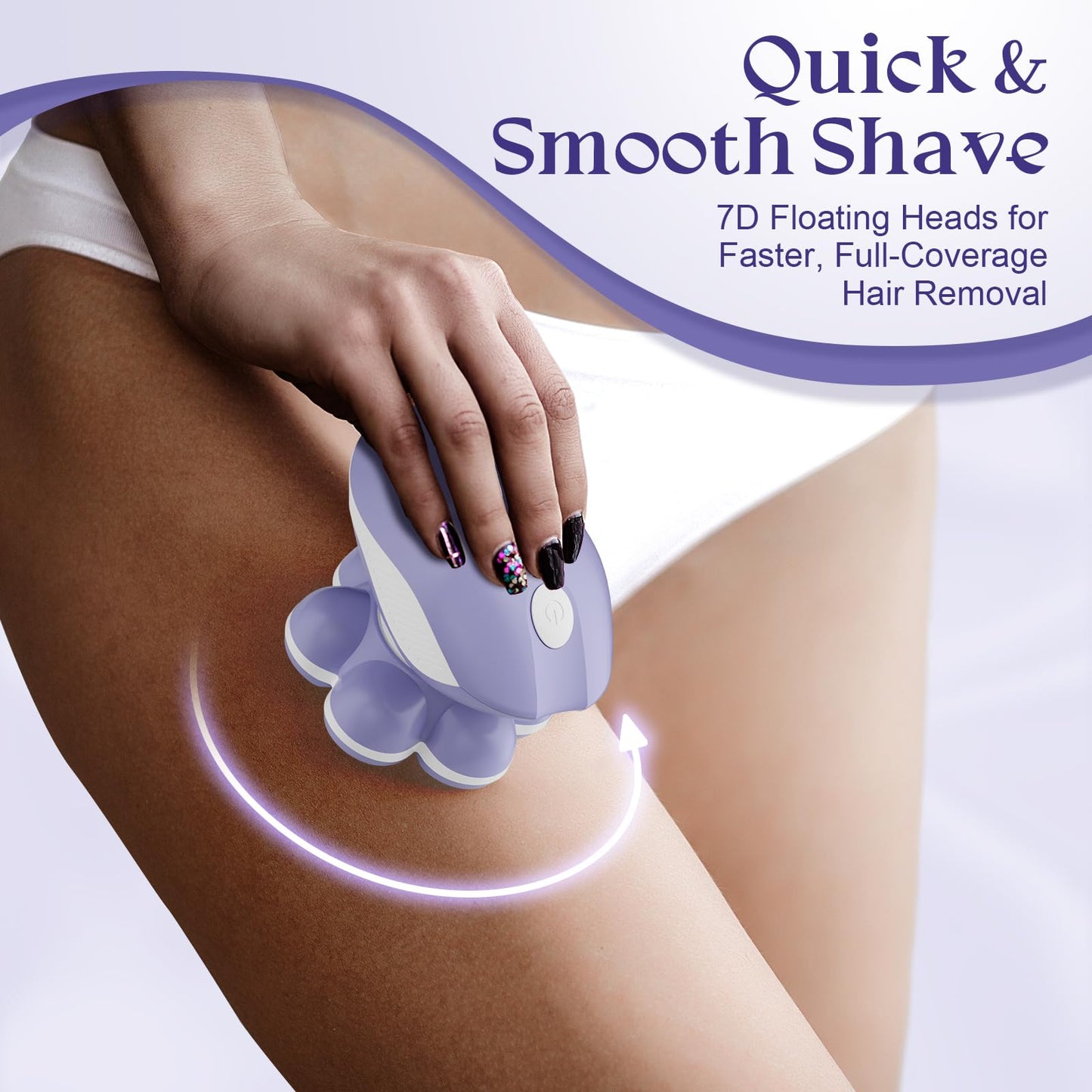 Bartrimber Women’s Electric Shaver – 7D Floating Head, Wet/Dry Waterproof, Cordless Rechargeable