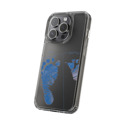 Clear Phone Case – Mom’s Little Blue Footprints