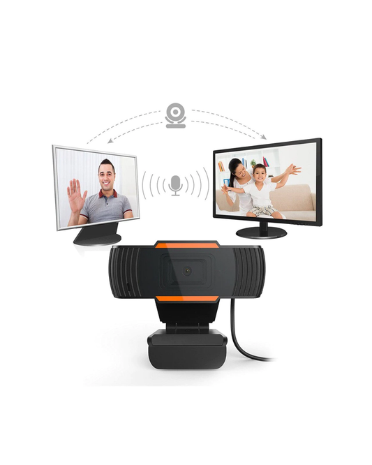 720P HD Webcam with Mic - Rotatable, Desktop Compatible, Mini Design