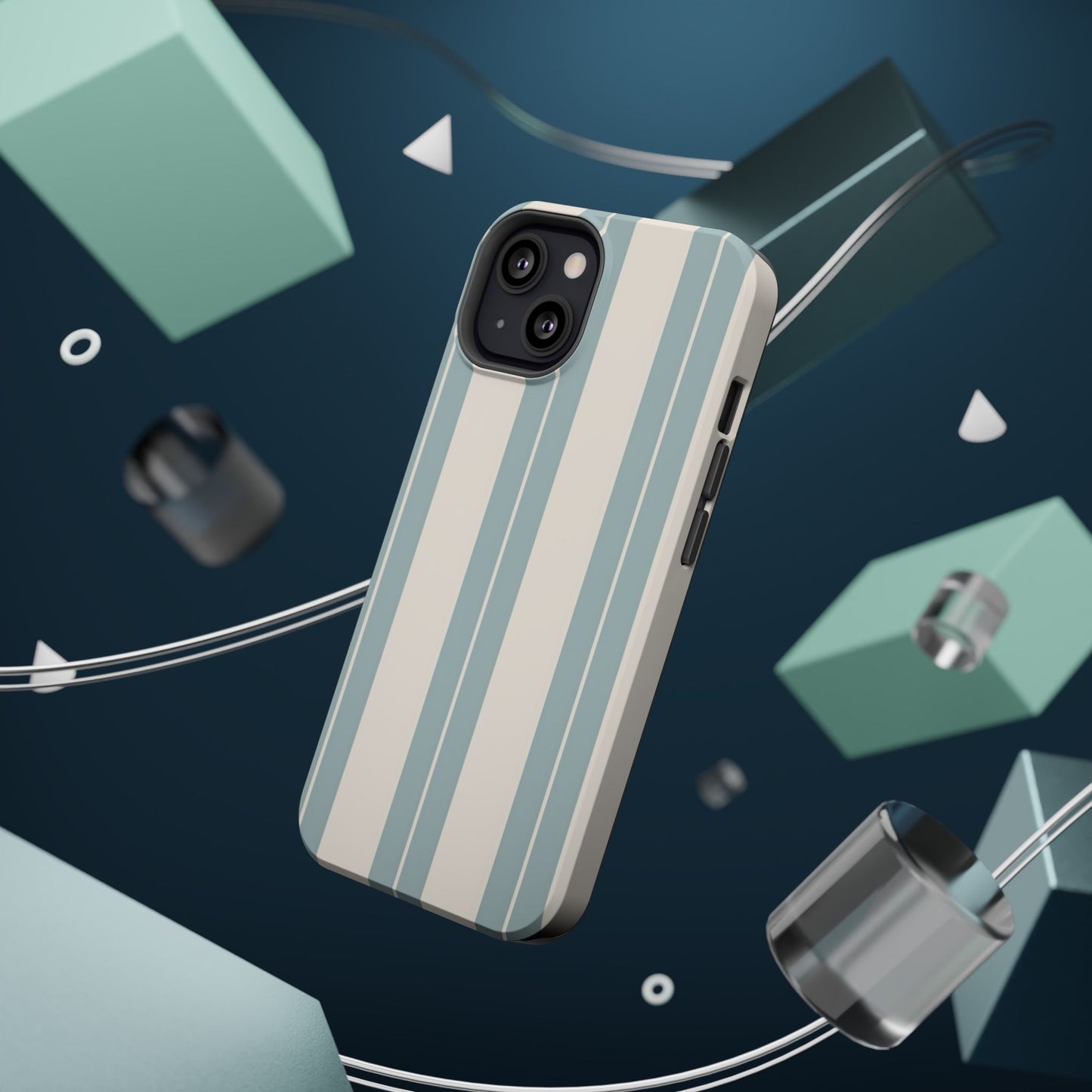 Wireless-Charging Compatible Case – Coastal Stripe