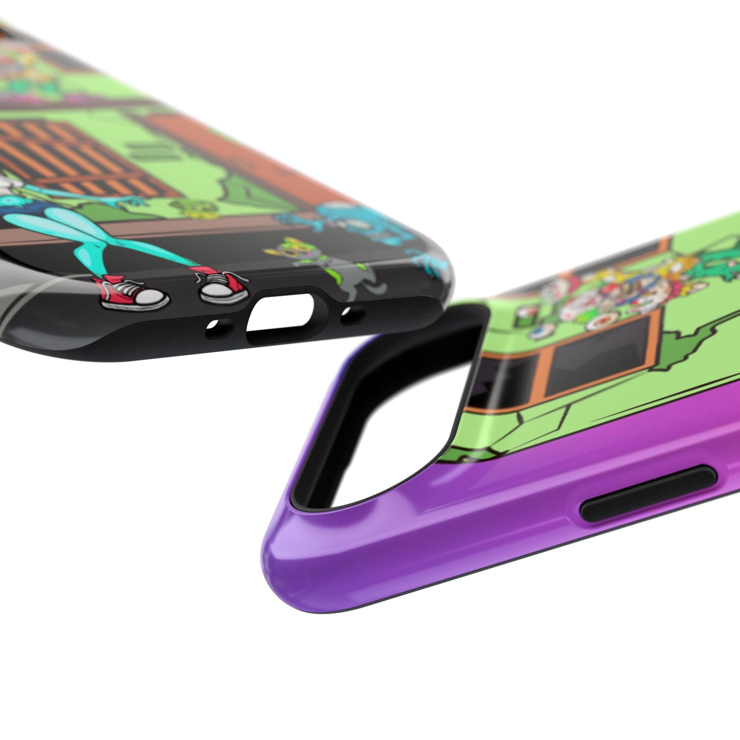 Zombie Arcade Phone Case — Colorful Cartoon Horror Impact-Resistant iPhone Cover