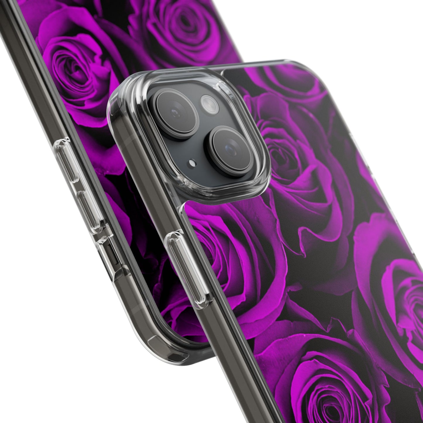 Clear Phone Case – Amethyst Roses