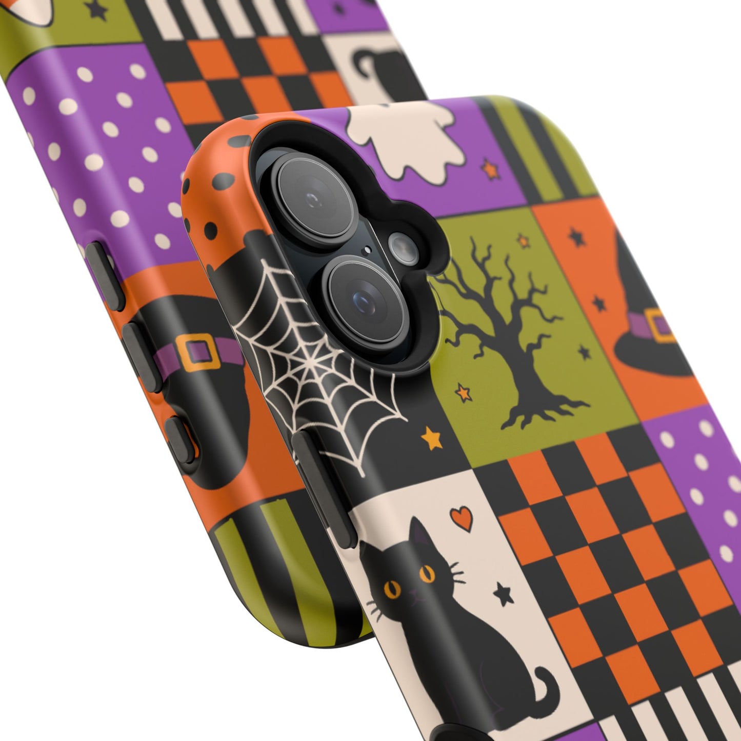 Wireless-Charging Compatible Case – Spooky Patchwork