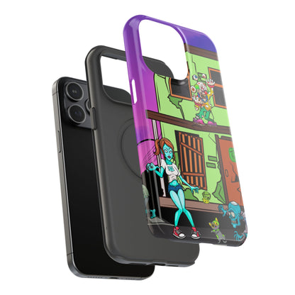 Zombie Arcade Phone Case — Colorful Cartoon Horror Impact-Resistant iPhone Cover