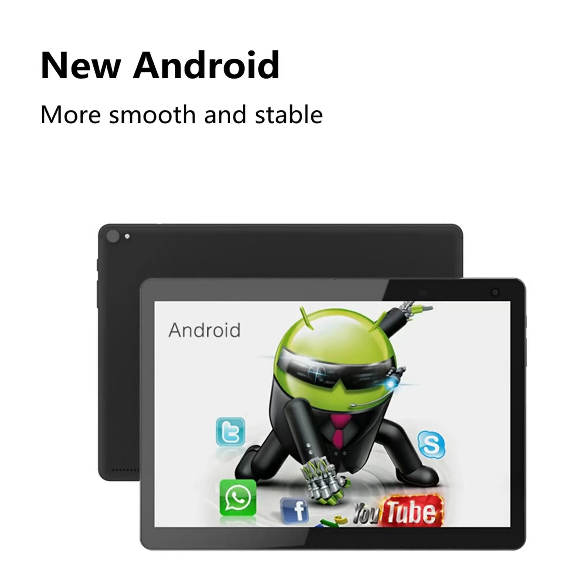 Tablet 10 Inch, Android Tablets 32GB ROM Support 512GB Expand, 2+8MP Dual Camera, IPS Touch Screen Display, Wifi Computer Tablet PC, 6000Mah Big Capacity Battery - Black
