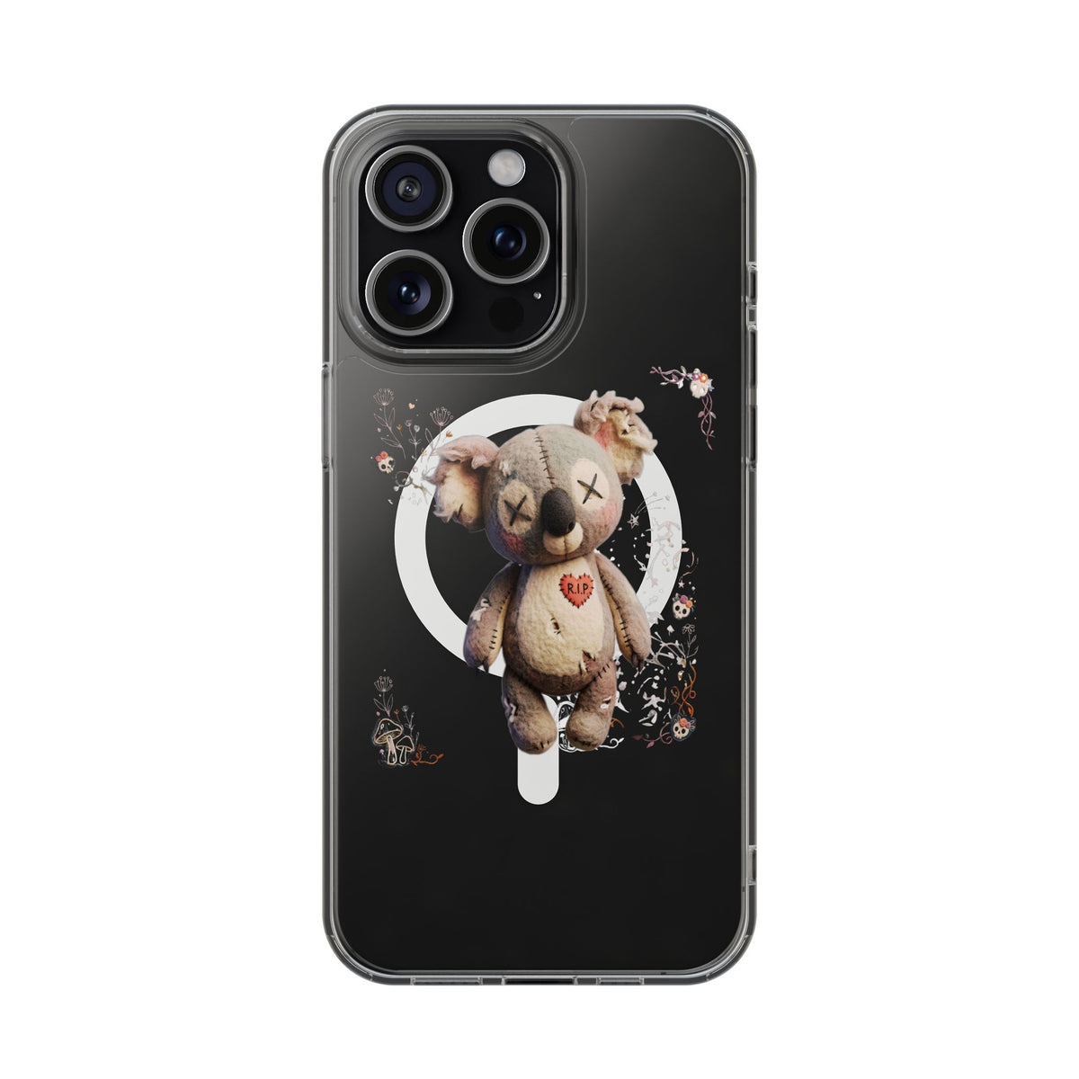 Clear Magnetic Phone Case – Cursed Cuddles – Compatible with iPhone 13–16 Series