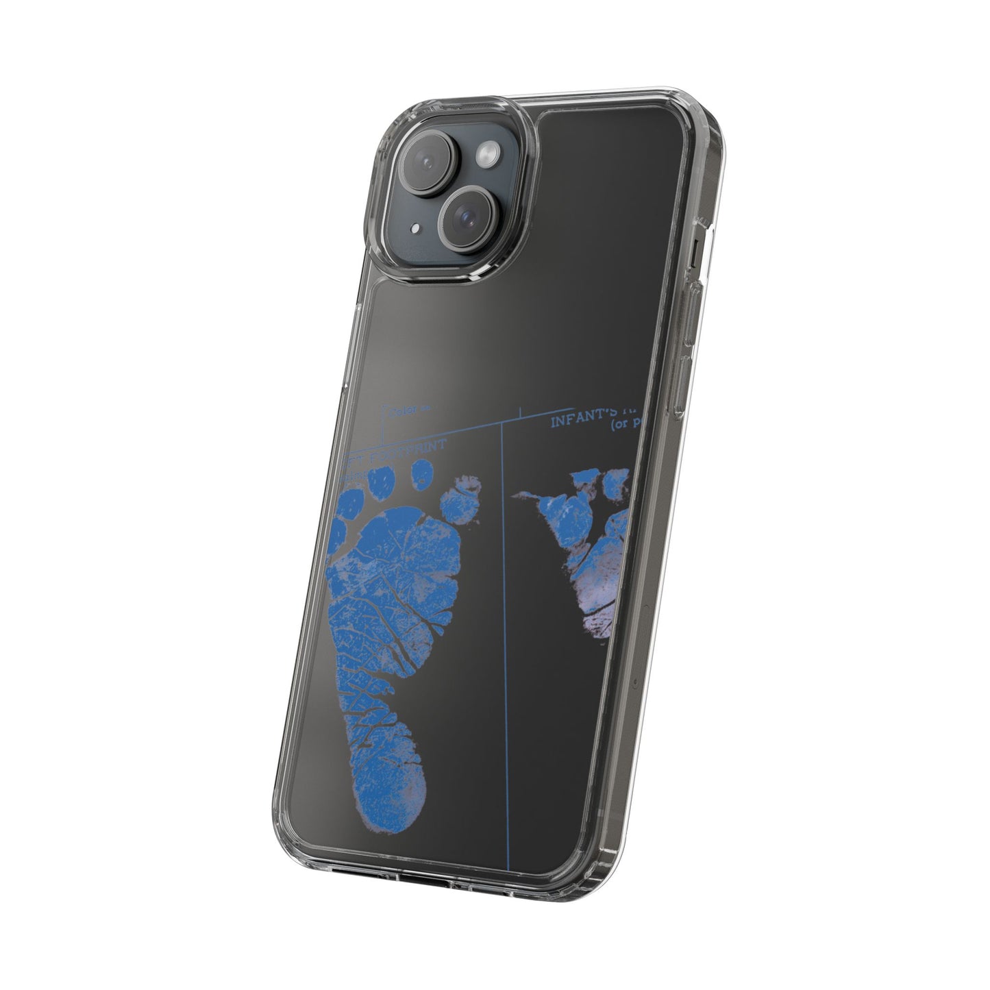 Clear Phone Case – Mom’s Little Blue Footprints