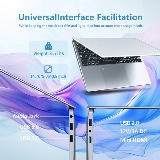 16 Inch FHD 1920 * 1200 Laptop Computer 16GB RAM 1TB SSD N100 Processor 180 Angle Open Backlit Keyboard Windows 11 Pro Fingerprint Unlock UHD Graphics