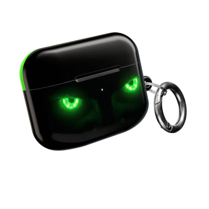 Wireless Earbud Case Cover – Neon Green Monster Eyes