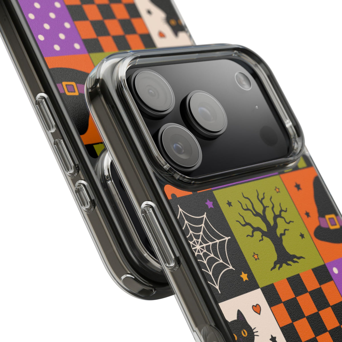 Clear Phone Case – Spooky Patchwork