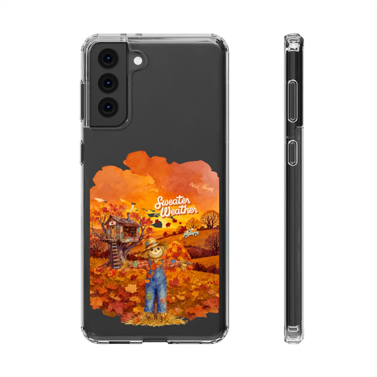 Clear Phone Case – Sweater Weather – Compatible with iPhone 13–17 & Samsung Galaxy S25–S26 Series