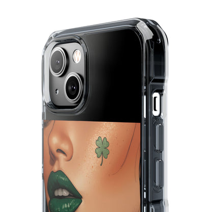 Clear Magnetic Phone Case – Slim Protection with “Kiss Me I’m Irish” Print